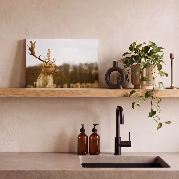 Canvas schilderij - Damhert - Bos - Kudde - Dieren - Natuur — 3