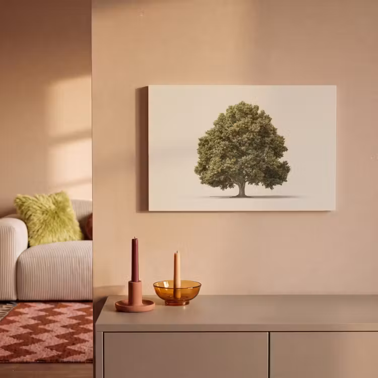 Canvas schilderij - Eikenboom - Groen - Lichte achtergrond — 2