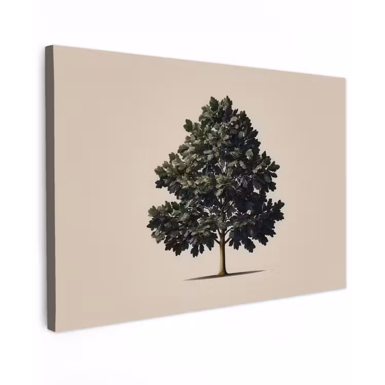 Canvas schilderij - Eikenboom - Schaduw - Egaal — 1