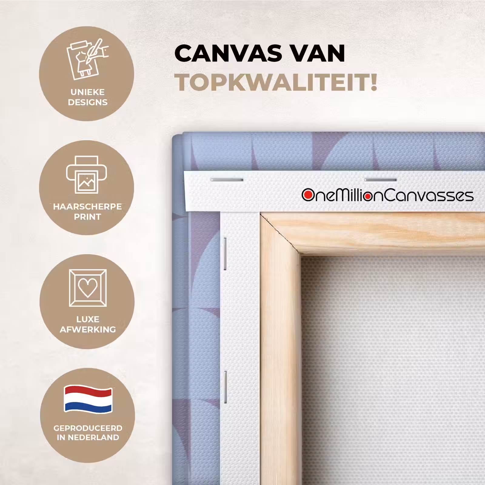 Canvas schilderij - Blokken - Blauw - Paars - Patroon — 1