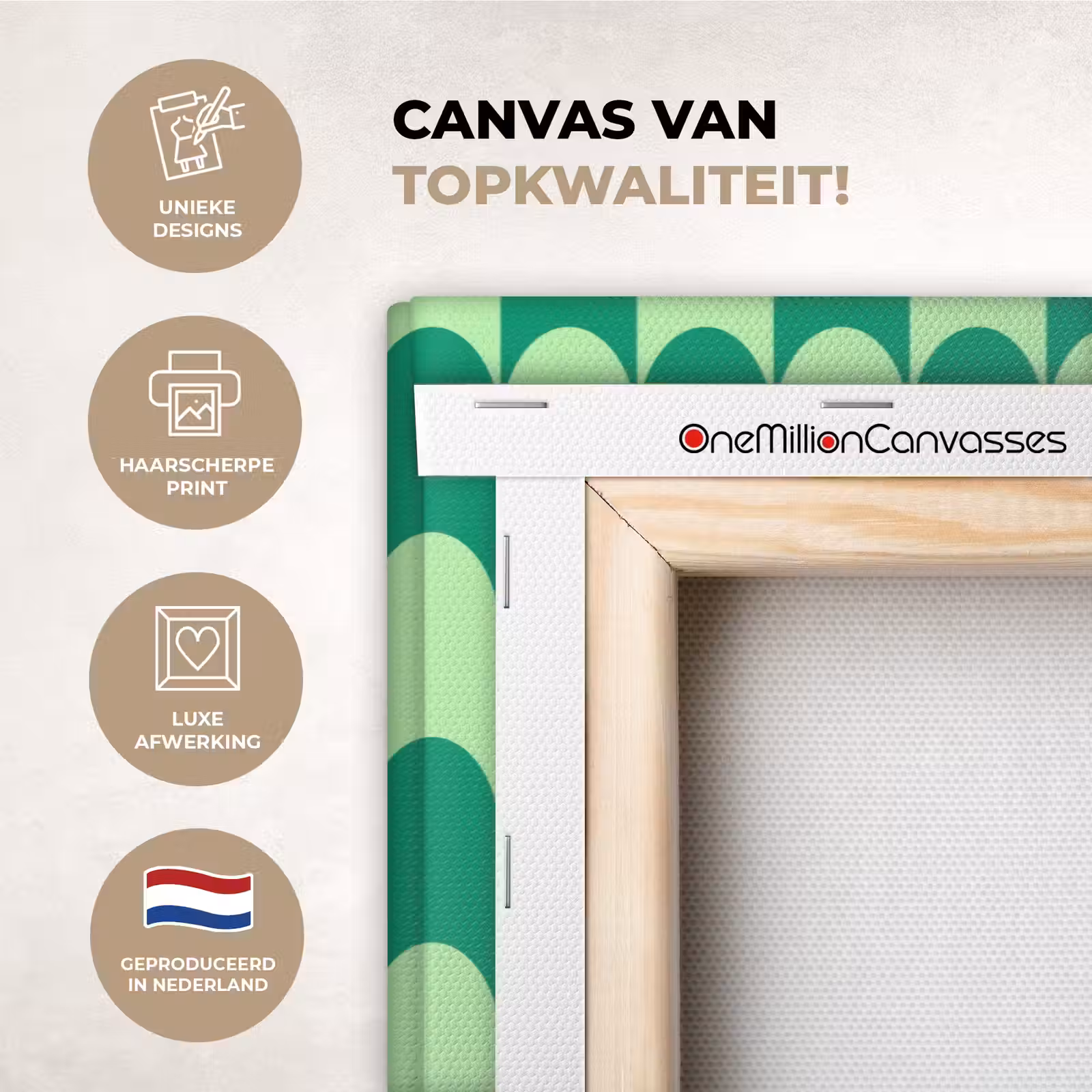 Canvas schilderij - Bogen - Groen - Gestapeld — 1