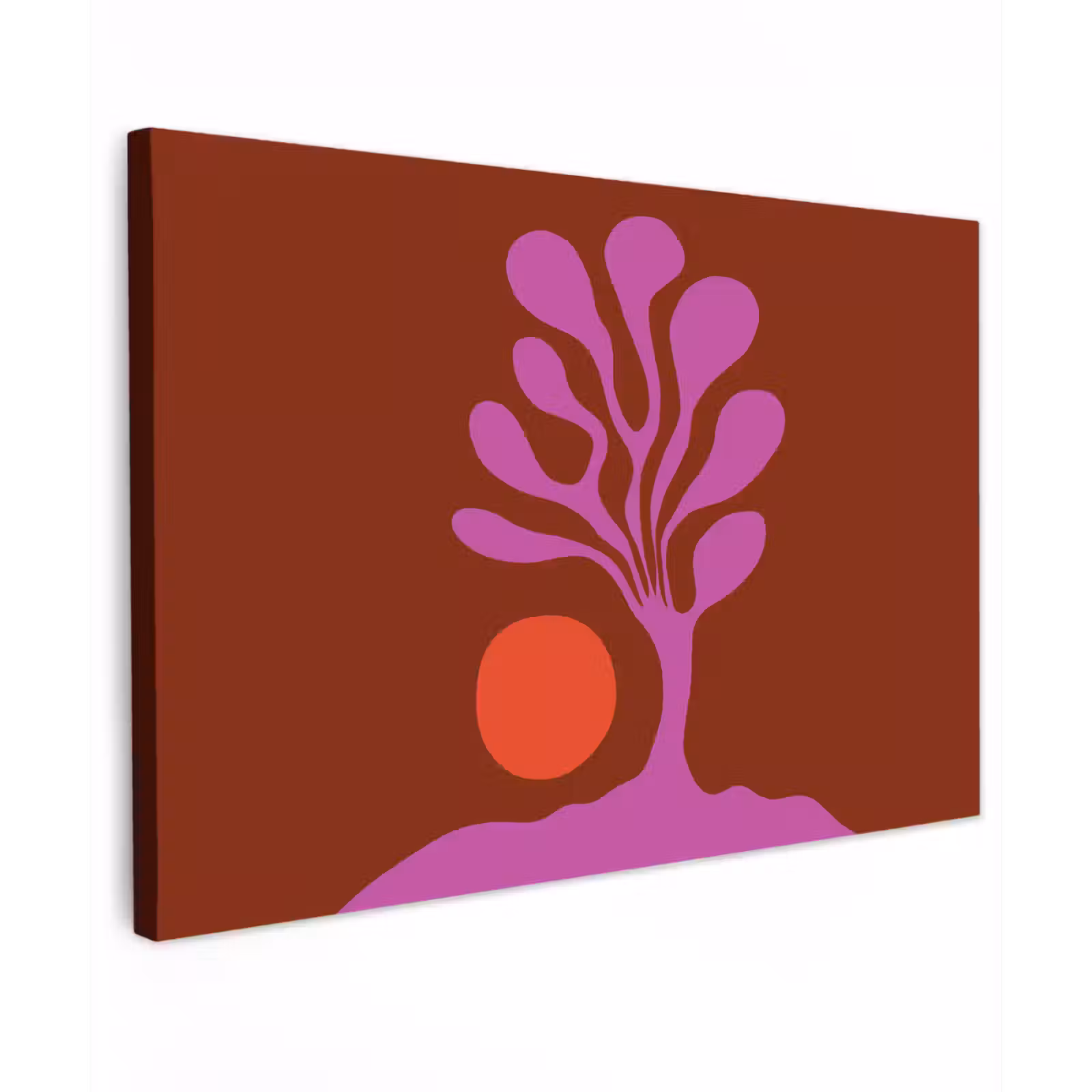 Canvas schilderij - Boom - Paars - Cirkel - Vloeiend — 1