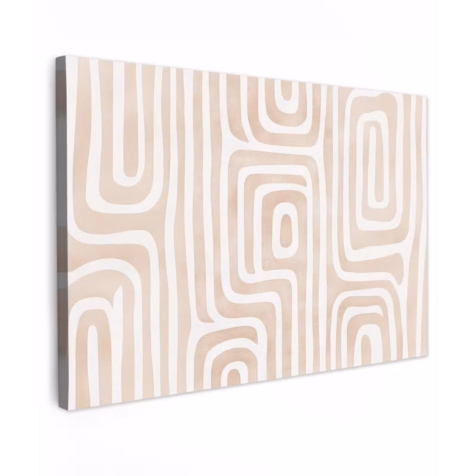 Canvas schilderij - Decoratief - Labyrint - Beige — 1