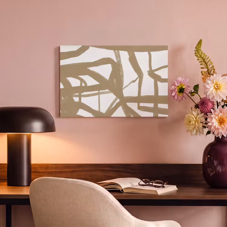 Canvas schilderij - Abstract - Bruin - Wit — 4