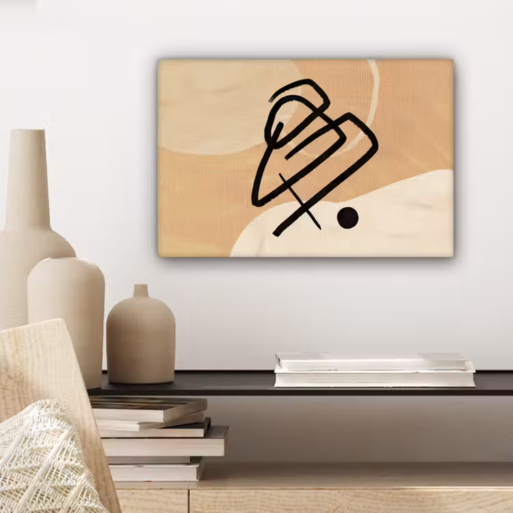 Canvas schilderij - Abstract - Zwart - Bruin — 5