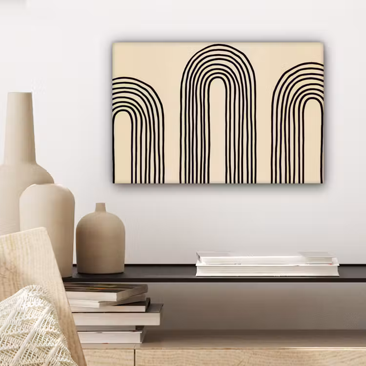 Canvas schilderij - Boogvormen - Zwart - Strak — 5