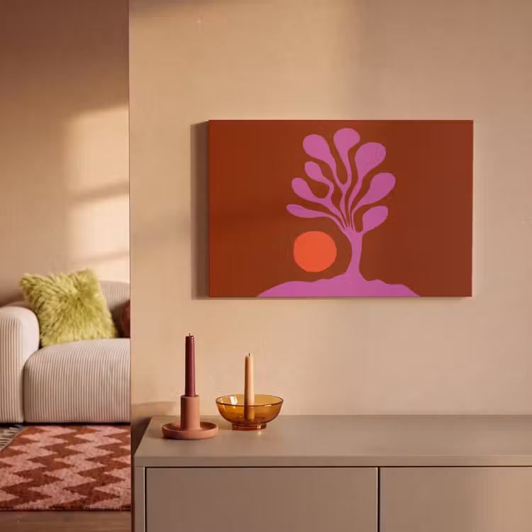Canvas schilderij - Boom - Paars - Cirkel - Vloeiend — 2
