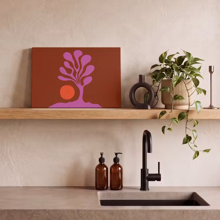 Canvas schilderij - Boom - Paars - Cirkel - Vloeiend — 3