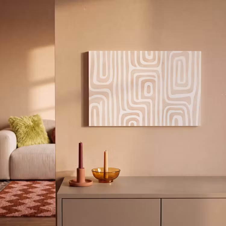 Canvas schilderij - Decoratief - Labyrint - Beige — 2