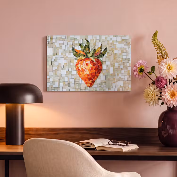 Canvas schilderij - Aardbei - Rood - Mozaïek - Fruit — 4