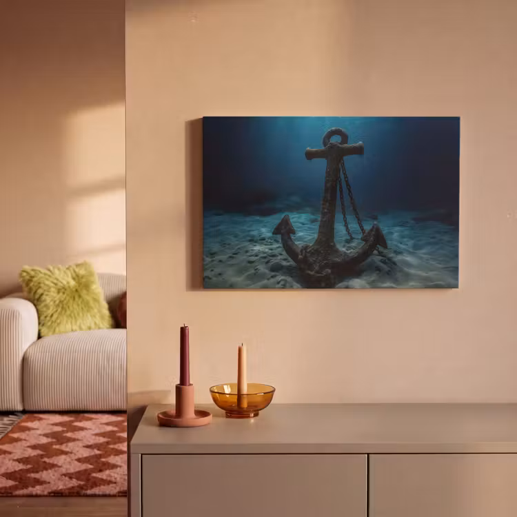 Canvas schilderij - Anker - Ijzer - Zeebodem - Zand — 2