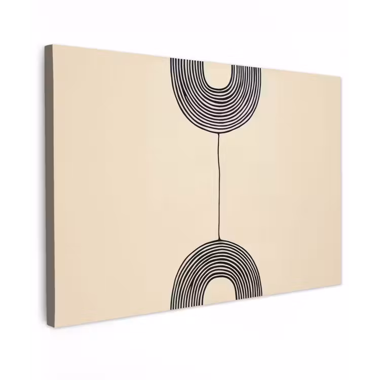 Canvas schilderij - Geometrische bogen - Minimalistisch - Symmetrisch — 1