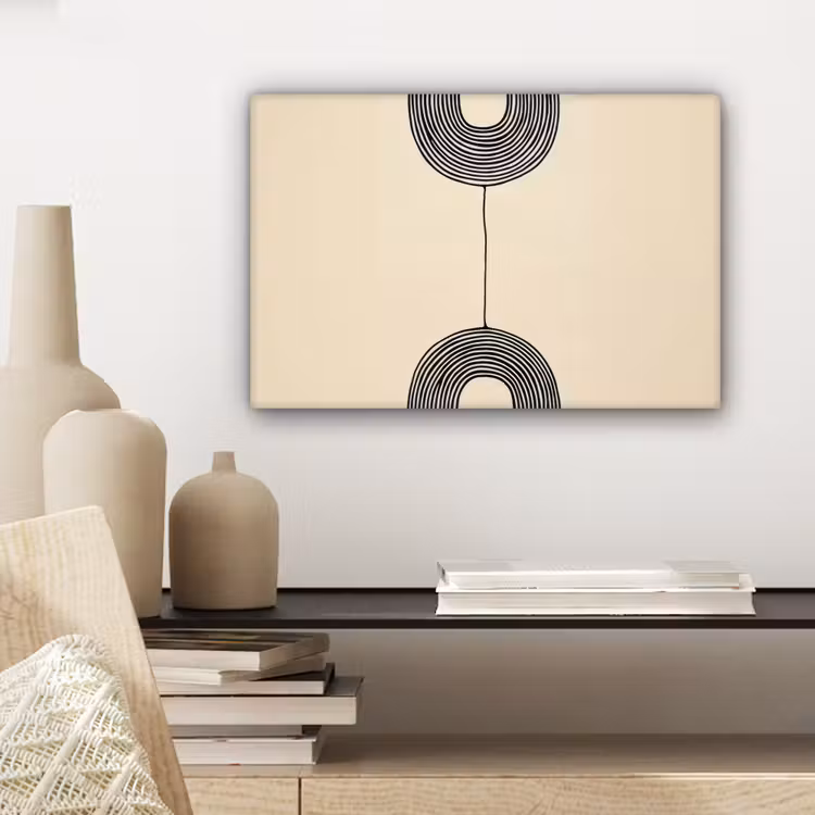 Canvas schilderij - Geometrische bogen - Minimalistisch - Symmetrisch — 5