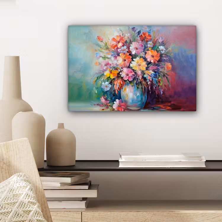 Canvas schilderij - Bloemen - Kunst - Schilderij - Lente - Boeket — 5