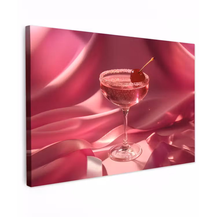 Canvas schilderij - Cocktail - Pink - Luxe — 1
