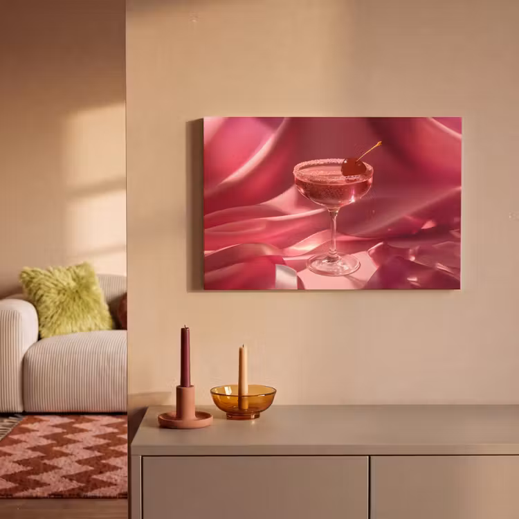 Canvas schilderij - Cocktail - Pink - Luxe — 2