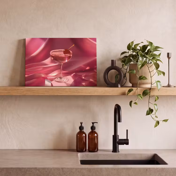 Canvas schilderij - Cocktail - Pink - Luxe — 3