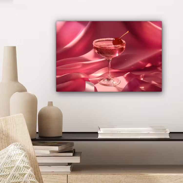 Canvas schilderij - Cocktail - Pink - Luxe — 5