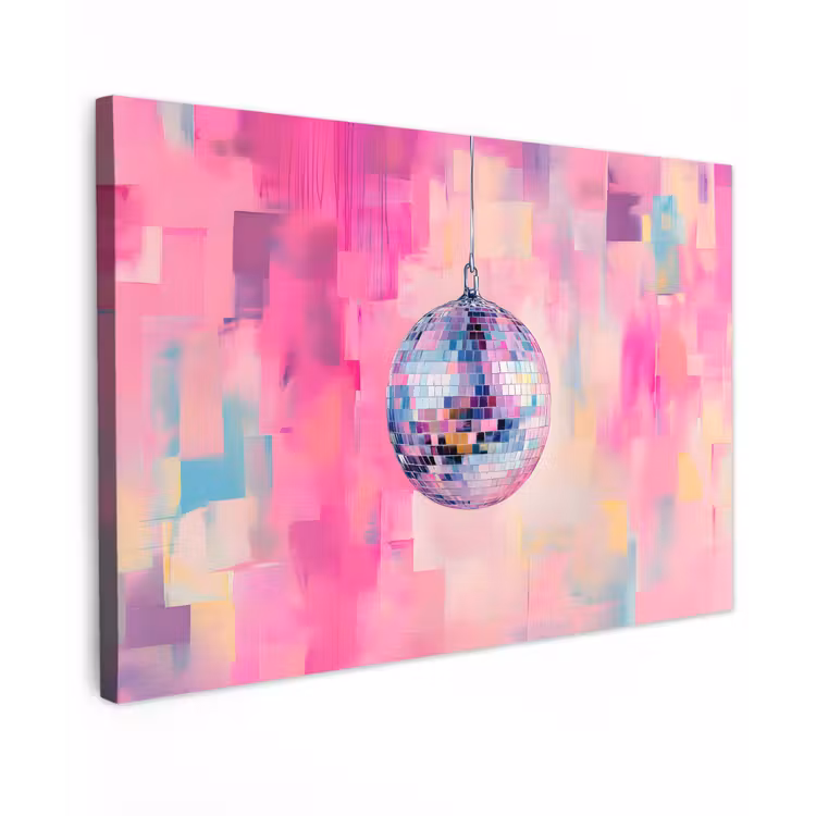Canvas schilderij - Discobal - Pink - Verf — 1
