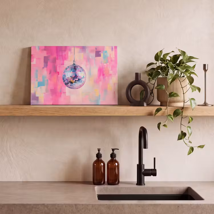 Canvas schilderij - Discobal - Pink - Verf — 3