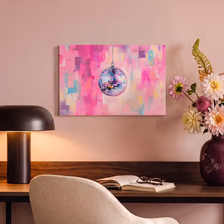 Canvas schilderij - Discobal - Pink - Verf — 4