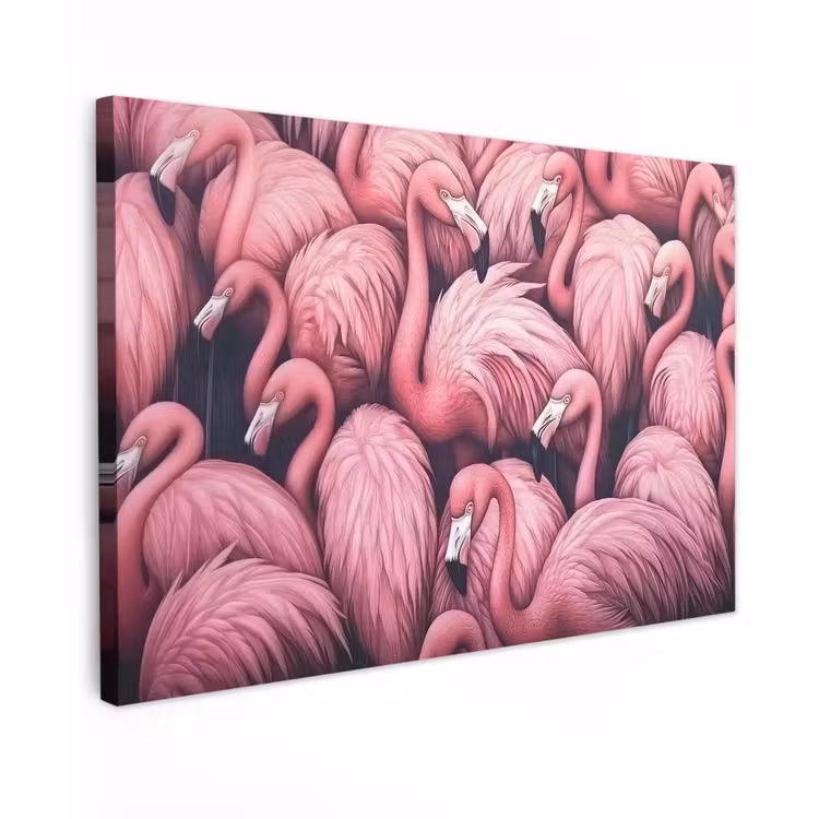 Canvas schilderij - Flamingo - Roze - Dieren — 1