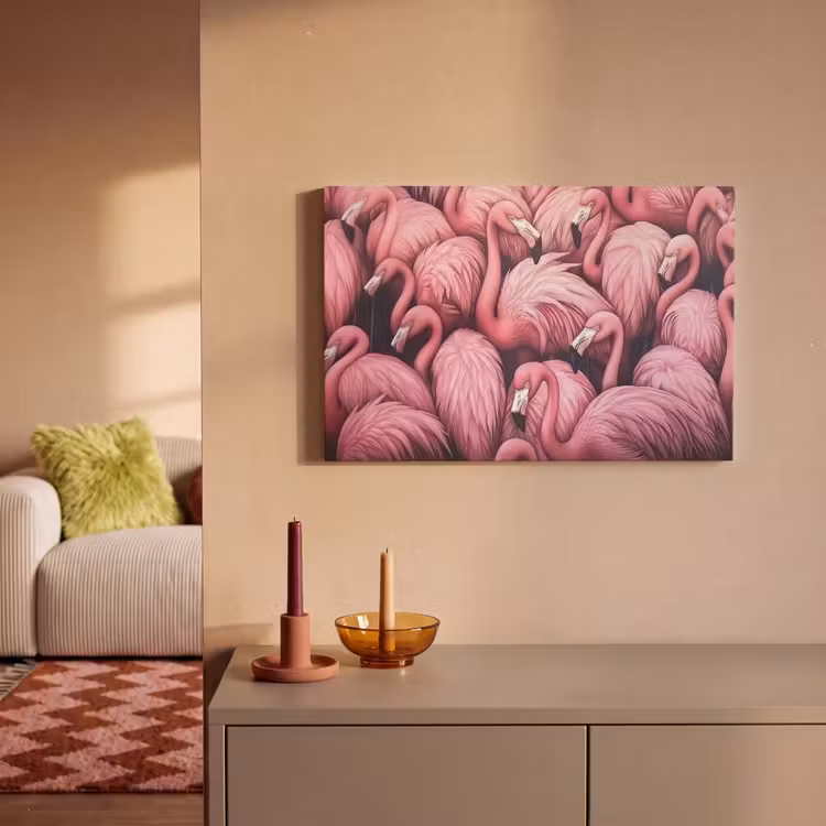 Canvas schilderij - Flamingo - Roze - Dieren — 2