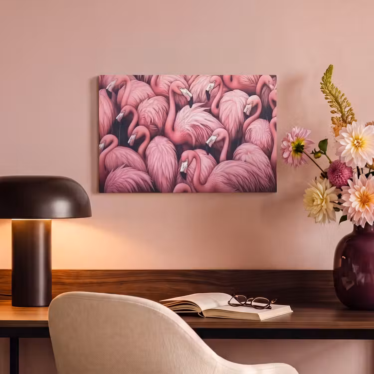 Canvas schilderij - Flamingo - Roze - Dieren — 4