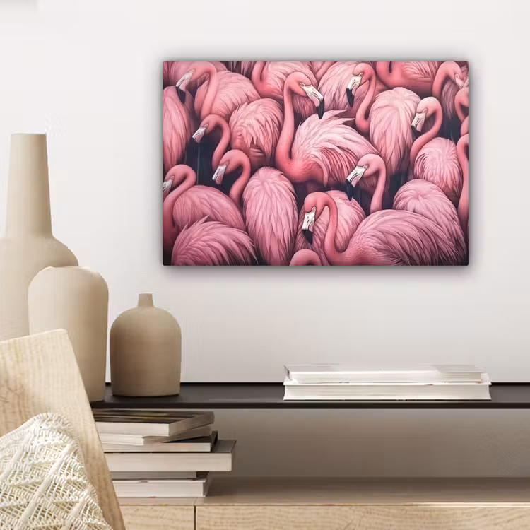 Canvas schilderij - Flamingo - Roze - Dieren — 5