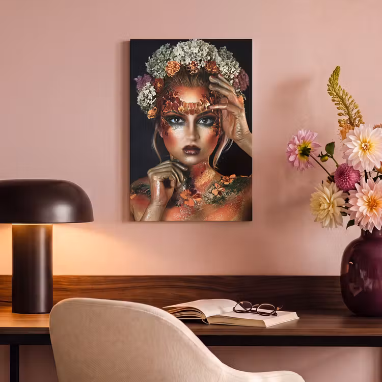 Canvas schilderij - Bloemen - Vrouw - Kroon — 4