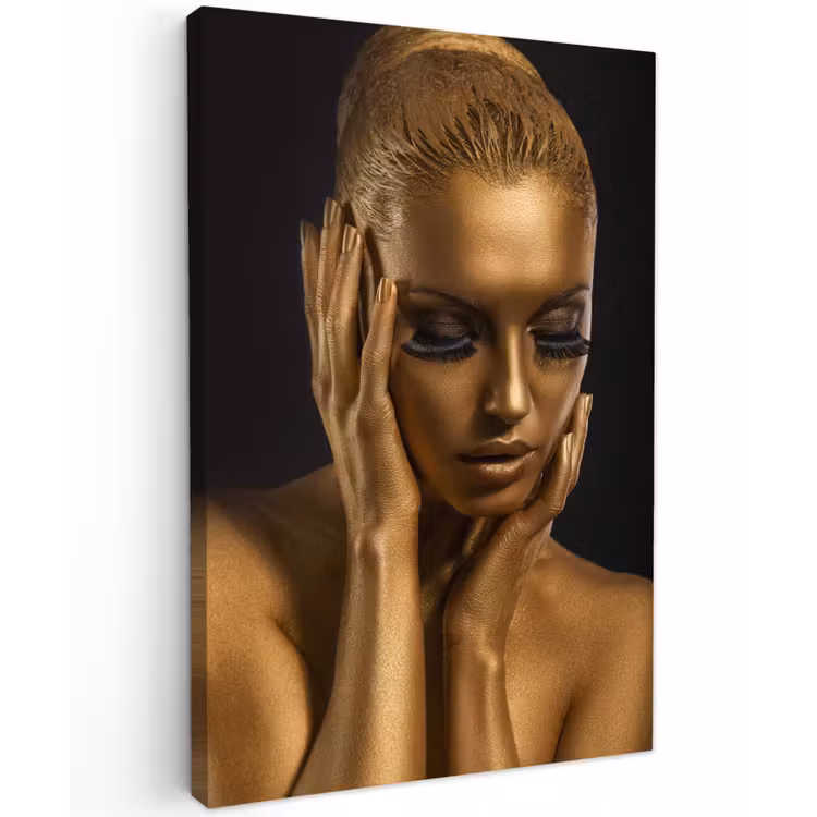 Canvas schilderij - Goud - Vrouw - Black and Gold — 1