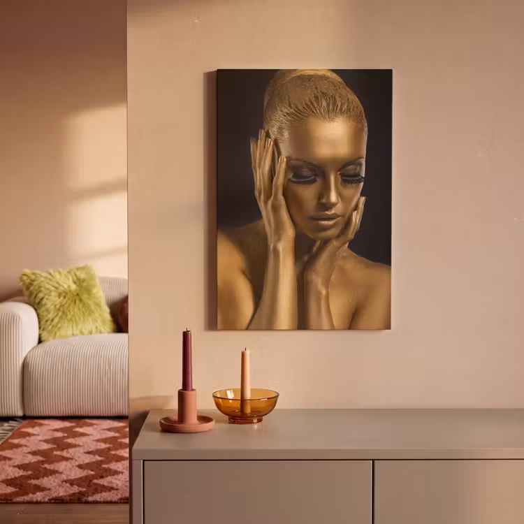 Canvas schilderij - Goud - Vrouw - Black and Gold — 2