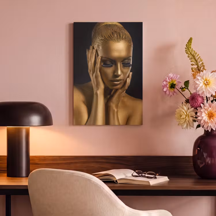 Canvas schilderij - Goud - Vrouw - Black and Gold — 4