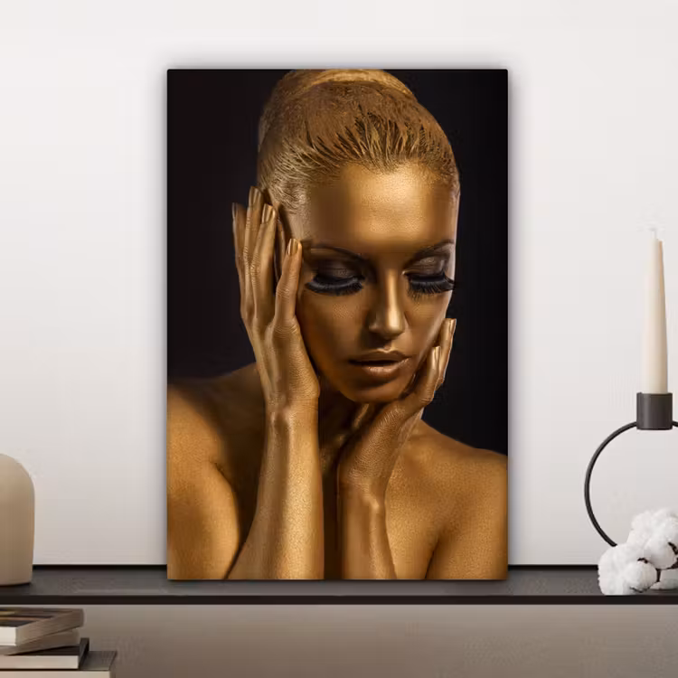 Canvas schilderij - Goud - Vrouw - Black and Gold — 5
