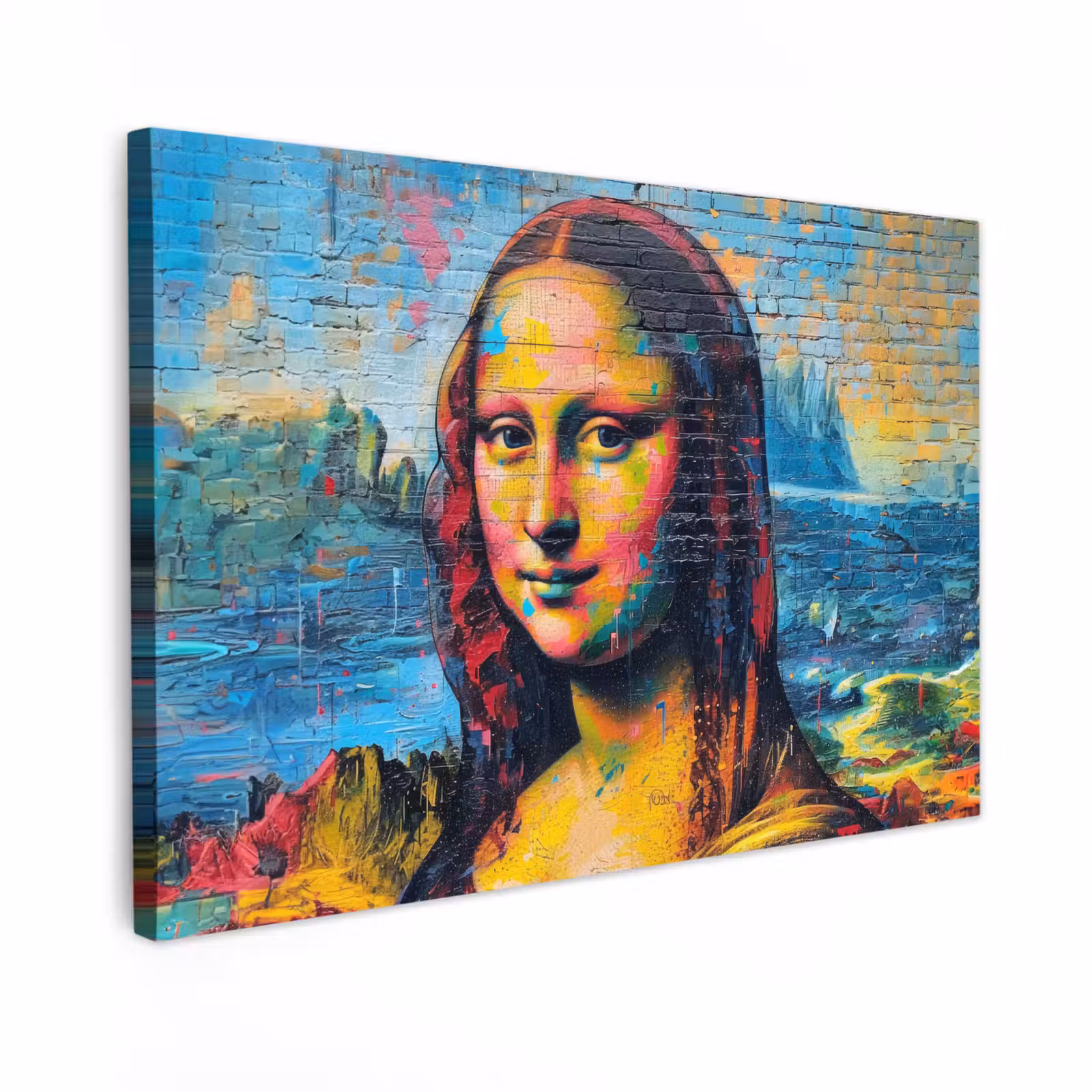 Canvas schilderij - Graffiti - Mona Lisa - Streetart - Da Vinci — 1