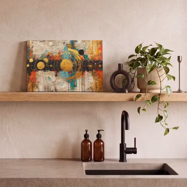 Canvas schilderij - Abstract - Kunst - Goud - Modern — 3