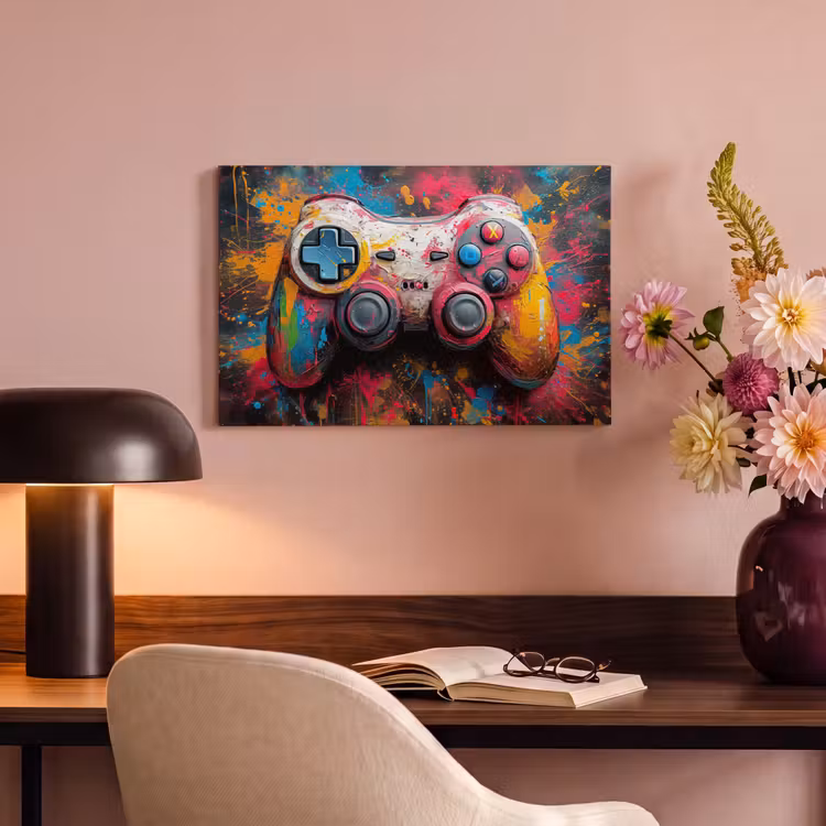 Canvas schilderij - Graffiti - Gaming - Controller - Verf — 4