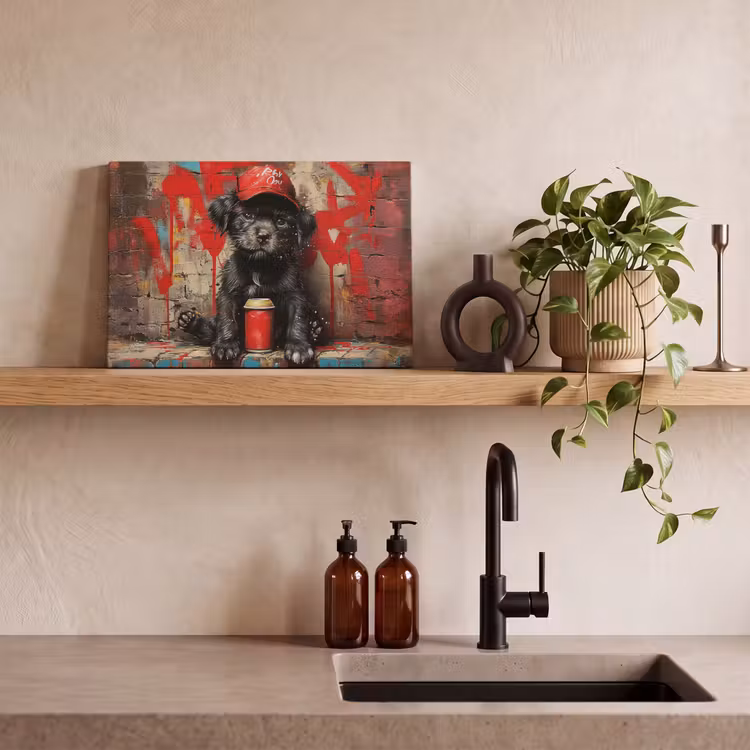Canvas schilderij - Graffiti - Hond - Pet - Puppy — 3