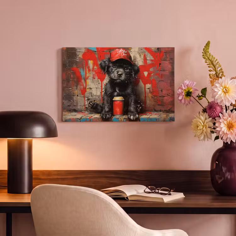 Canvas schilderij - Graffiti - Hond - Pet - Puppy — 4