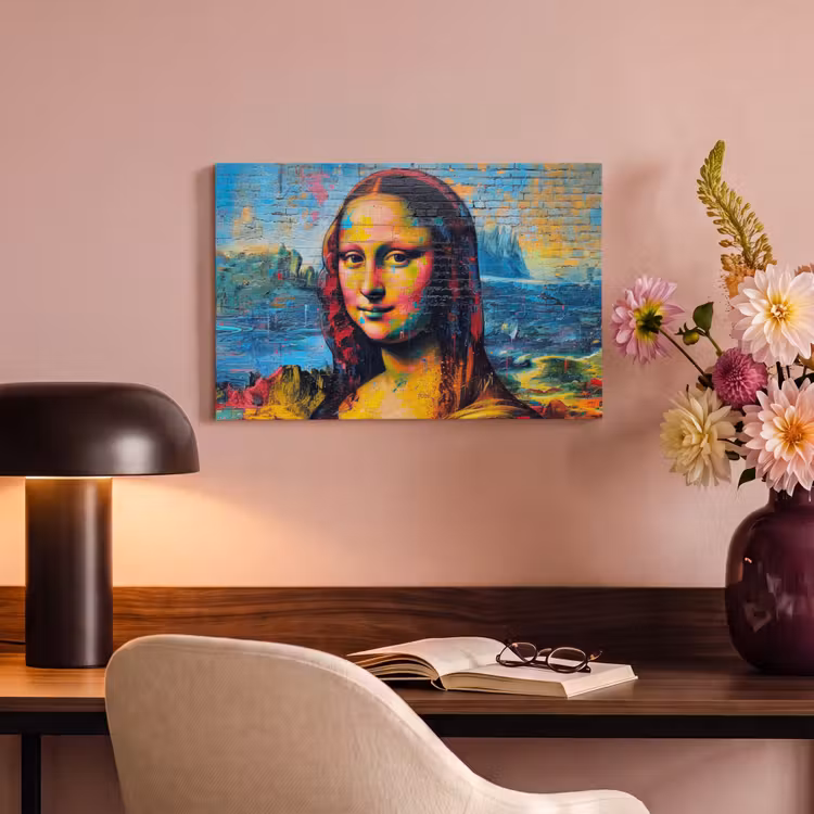Canvas schilderij - Graffiti - Mona Lisa - Streetart - Da Vinci — 4