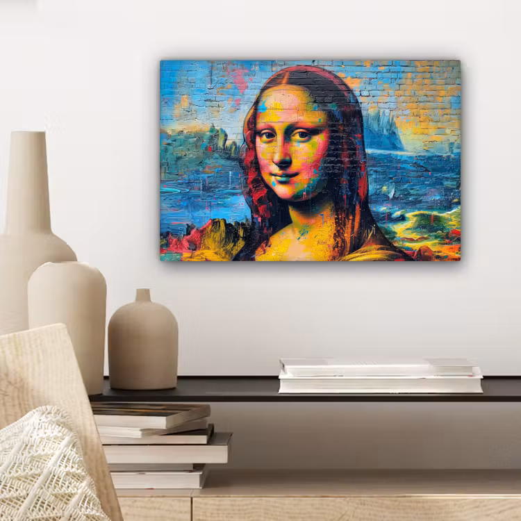 Canvas schilderij - Graffiti - Mona Lisa - Streetart - Da Vinci — 5