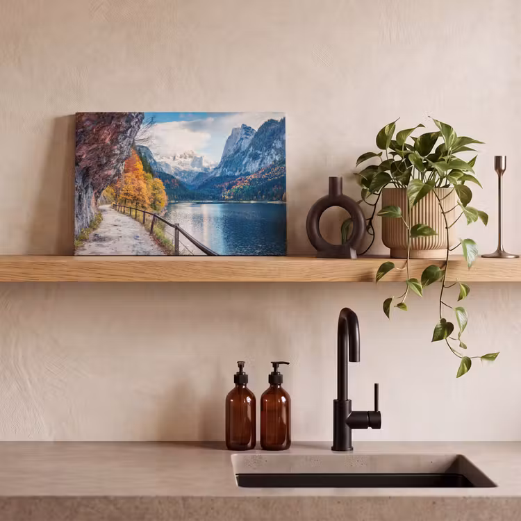 Canvas schilderij - Bergen - Meer - Pad - Natuur - Water — 3