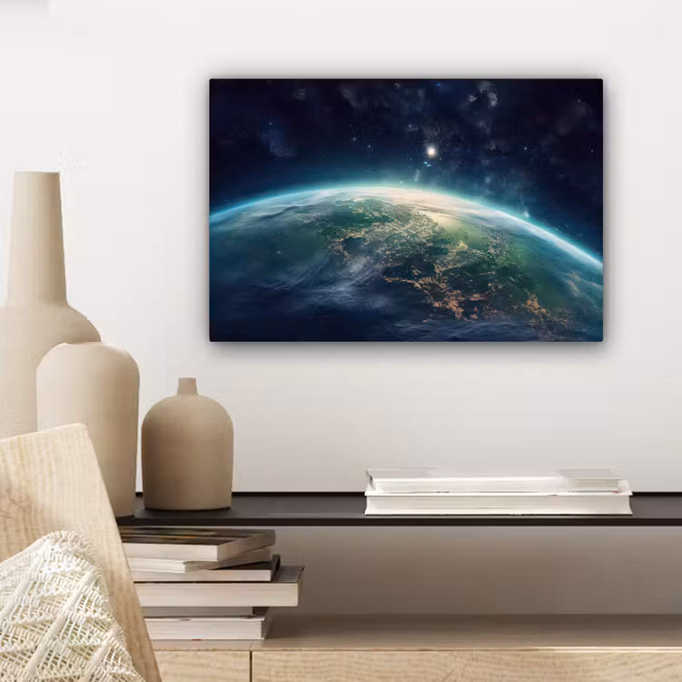 Canvas schilderij - Aarde - Ruimte - Sterren - Landschap — 5