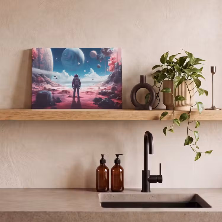 Canvas schilderij - Astronaut - Ruimte - Planeten - Wolken — 3
