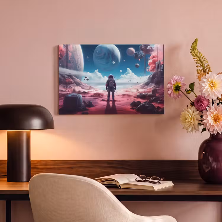 Canvas schilderij - Astronaut - Ruimte - Planeten - Wolken — 4