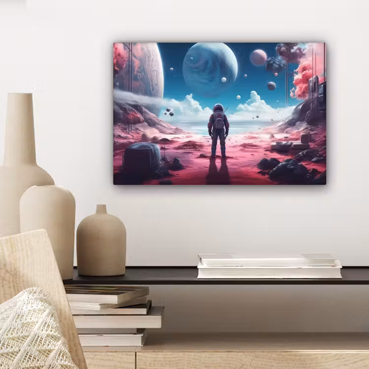 Canvas schilderij - Astronaut - Ruimte - Planeten - Wolken — 5