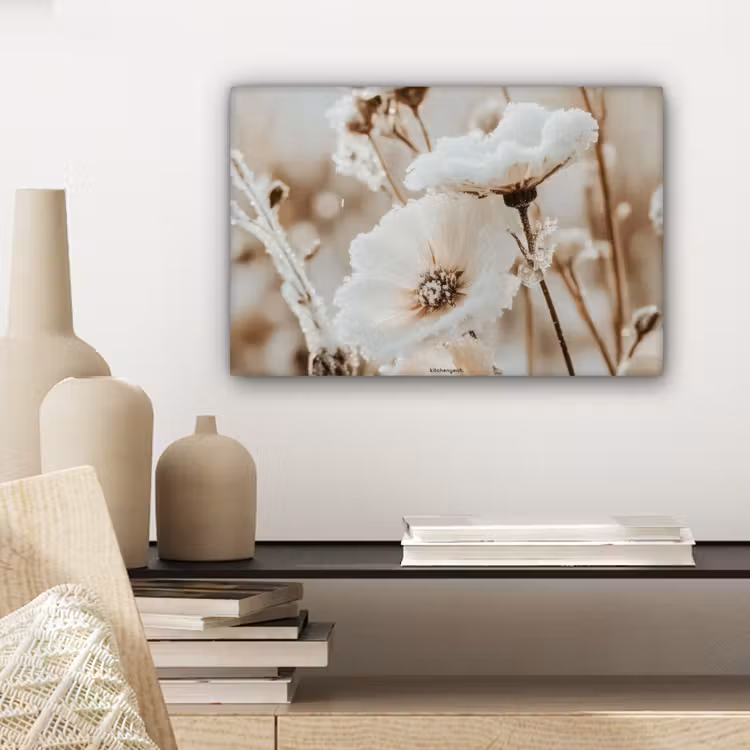 Canvas schilderij - Bloemen - Beige - Winter — 5