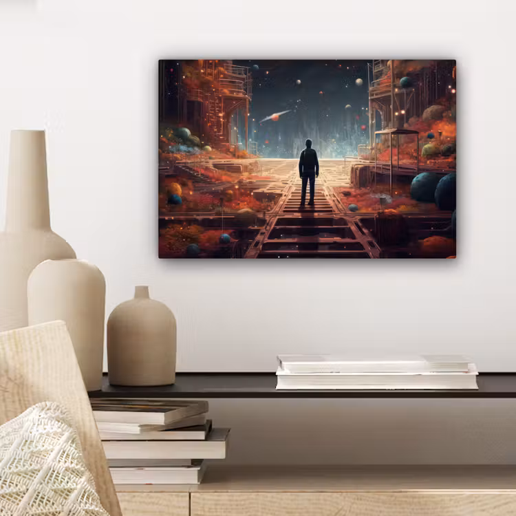 Canvas schilderij - Buitenaards - Astronaut - Planeten - Ruimte — 5