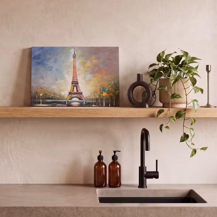 Canvas schilderij - Eiffeltoren - Schilderij - Olieverf - Parijs — 3