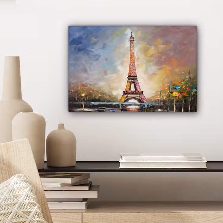 Canvas schilderij - Eiffeltoren - Schilderij - Olieverf - Parijs — 5